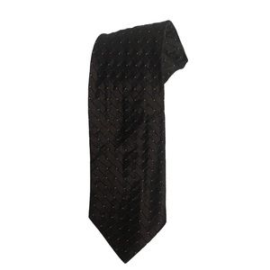 Bettini Brown and Black Diamond Print Silk Tie